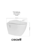 Creavit Terra Beyaz Kanalsız Asma Klozet TP329, Creavit Terra Duck Yavaş Kapak - 6