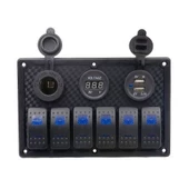 SWITCH PANEL 6 LI 12V,USB,VOLTMETRE (L6S3)111*180mm thumbnail 1