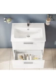Mia 75021 Banyo Dolabı Seti, Çekmeceli, 60 Cm, Parlak Beyaz - 5