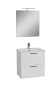 Mia 75021 Banyo Dolabı Seti, Çekmeceli, 60 Cm, Parlak Beyaz - 1
