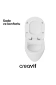 Creavit Terra Beyaz Kanalsız Asma Klozet TP329, Creavit Terra Duck Yavaş Kapak - 4