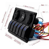 SWITCH PANEL 6 LI 12V,USB,VOLTMETRE (L6S3)111*180mm thumbnail 2