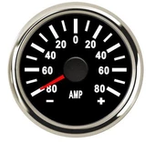 AMPERMETRE ÇAP 52mm SİYAH 12/24v  ŞÖNT DAHİLDİR TEKNE YAT thumbnail 1