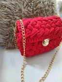 Kırmızı örgü çanta thumbnail 1