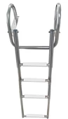TEKNE MERDİVENİ KATLANABİLİR TELESKOPİK MERDİVEN 4 KROM TUTAMAKLI 120 CM - 1