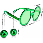 Disko Toplu Küpeli Parti Gözlüğü Yeşil Renk - 4