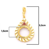 Çeyrek Altın Çerçeveli Kolye Ucu Altın Kaplama TGR-642 thumbnail 2