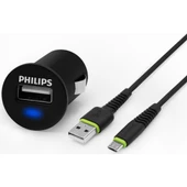 Philips USB Araç Şarj Cihazı 2.1A + Micro USB Şarj Kablosu 1.2 mt - 1