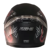 FREE-M 965 SWAMP MAT SİYAH-KIRMIZI ÇENE AÇILIR KASK thumbnail 4