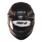 FREE-M 965 SWAMP MAT SİYAH-KIRMIZI ÇENE AÇILIR KASK thumbnail 3