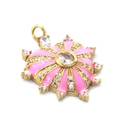 BZ Altın Kaplama Zirkon Taşlı Pembe Kalp Kolye Ucu TGR-578 - 3