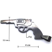 BZ 316L Çelik Tabanca Şeklinde Kolye Ucu TGR-573 - 4