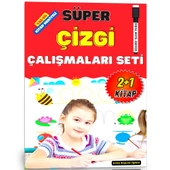 Okul Öncesi Süper Çizgi Çalışmaları Seti (YAZ-SİL Çizgi Çalışmaları Kitabı Hediye) - 1