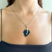 BZ 316L Çelik Zirkon Taşlı Yaprak Kolye Ucu TGR-574 - 2