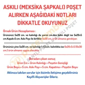 10 x 30 cm (Kapalı Hali 10 x 20 cm) 100 Adet Askılı Poşet - Meksika Şapkalı - 2