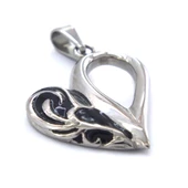 BZ 316L Çelik Kalp Şeklinde Kolye Ucu TGR-568 - 4