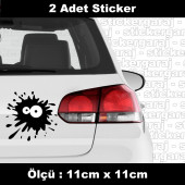göz leke boya sticker etiket 2 adet  - araba kask motosiklet laptop tablet pc atv uyumlu sticker 2 adet - 1