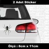 spider zehirli örümcek sticker etiket 2 adet  - araba kask motosiklet laptop tablet pc atv uyumlu sticker 2 adet - 1