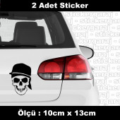 kuru kafa iskeet kafa sticker etiket 2 adet - araba kask motosiklet laptop tablet pc atv uyumlu sticker 2 adet - 1