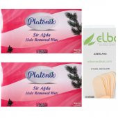 Platonik Pudralı Kalıp Ağda 400 Gr.X2 Pembe-Hassas Ciltler+Spatula 100 Ad. - 1