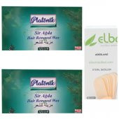 Platonik Azulen Kalıp Ağda 400 Gr.X2 Yeşill-Normal Ciltler+Spatula 100 Ad. - 1