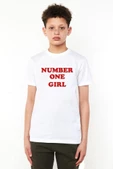Rose Number One Girl Beyaz Çocuk Bisikletyaka Tshirt - 1