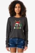 Christmas Squad Füme Ekstra Uzunkol Sweatshirt - 1