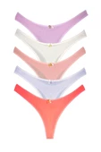 5 Adet Pamuklu Kadın Klasik Tanga Soft Renkler - 3