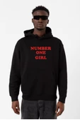 Rose Number One Girl Siyah Erkek 3ip Kapşonlu Sweatshirt thumbnail 1