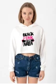 Black Pink In Your Area Ekru Kadın Crop Kapşonlu thumbnail 1