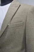 Gılapa Desenli Slimfit Erkek Tek Ceket Vizon - 3
