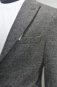 Gılapa Desenli Slimfit Erkek Tek Ceket Siyah - 3