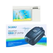 Sobo SB-8806 Çift Çıkışlı Akvaryum Hava Motoru 2x5L/Dak. 8 Watt - 1