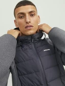 Jack Jones Erkek Asfalt Gri Kapüşonlu Hibrid Mont 12241622 - 7