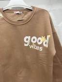 uğurböceğiçocuk Good Vibes Yazı Baskılı Kız Sweat 12031 - 9