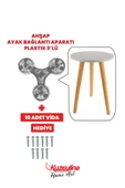 Kuzeylina Zigon Sehpa Çay Sehpası Ahşap Ayak Bağlantı Aparatı Plastik 3'lü Yekpare Açılı Montaj Aparatı - M8 - 1