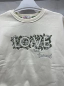 uğurböceğiçocuk Love Yazı Baskılı Kız Sweat 11993 - 9