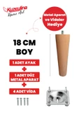 Kuzeylina Koltuk ayağı - Baza ayağı-sehpa ayağı -Mobilya ayağı- Ahşap ayak- Uzunluk: 18 Çap:3.6 cm 1 adet - 1