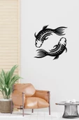 Kuzeylina Koi Balığı Duvar Süsü Tablo - 35x35 cm, Feng Shui Sembolü - 1