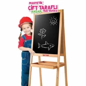Manyetik Çift Taraflı Ahşap Yazı Tahtası DIY002 - 3