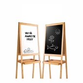 Manyetik Çift Taraflı Ahşap Yazı Tahtası DIY002 - 5