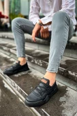 Siyah Renk Sneaker Erkek Ayakkabı Siyah Taban TB067 - 2