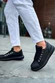 Siyah Renk Bağcıklı Poli taban Favo Erkek Ayakkabı Sneaker TB021 - 4
