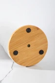 Porsima 034 Bambu Kağıt Havluluk Yuvarlak Dekoratif Peçetelik Rulo Kağıt Havlu Standı Ahşap Kağıt Havluluk - 2