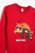 Koton Erkek Bebek Sweatshirt Hayvan Baskılı Bisiklet Yaka Pamuklu - 3
