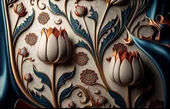 3 Boyutlu Beyaz Lale Desenli Duvar Kağıdı - 7