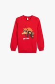 Koton Erkek Bebek Sweatshirt Hayvan Baskılı Bisiklet Yaka Pamuklu - 1