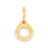 Çeyrek Altın Çerçeveli Kolye Ucu Altın Kaplama TGR-697 thumbnail 1