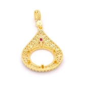 Çeyrek Altın Çerçeveli Kolye Ucu Altın Kaplama TGR-697 thumbnail 5