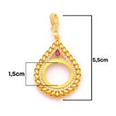 Çeyrek Altın Çerçeveli Kolye Ucu Altın Kaplama TGR-645 thumbnail 2